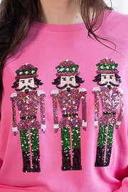 Christmas Guard Sequined Loose Casual Sweatshirt