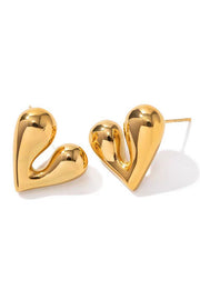 Fashionable Metal Style Love Heart Earrings