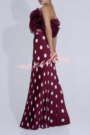 Eye-catching Organza Multi-layer Petal Ruffles Details Strapless Tank