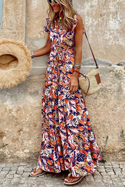 Pursue Your Passion Floral Ruffle Sleeve Maxi Dress