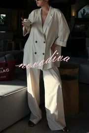 Fashionable Wrinkled Lapel Long-sleeved Loose Blazer