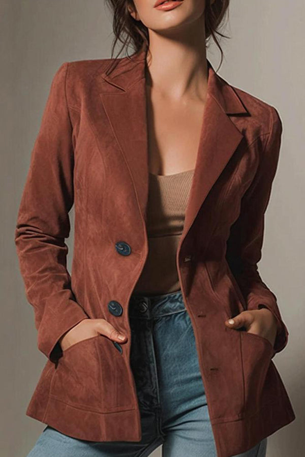 Fashion Lapel Long Sleeve Casual Pocket Blazer