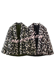 Leopard Print Loose Lapel Pocket Jacket