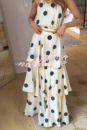 Gift To You Polka Dot Print High Neck Sleeveless Top