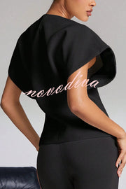 Fashion Button V-neck Asymmetrical Suit Vest