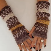 Christmas print half finger gloves