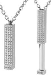 Stainless Steel Diamond Nesting Doll Retractable Three-dimensional Rod Necklace