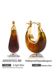 Stylish and Luxurious Titanium Steel Resin Earrings