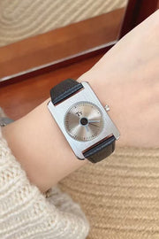 Square Steel Case Dopamine Color Matching Leather Strap Watch