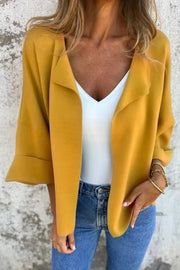 Solid Color Casual Lapel Faux Suede Cardigan Jacket