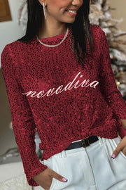 Keep It Shine Sequin Long Sleeve Shift Blouse