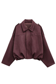 Fashion Lapel Long-sleeved Casual Bomber Jacket