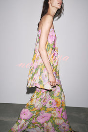 Floral Print Off-the-shoulder Irregular Loose Maxi Dress