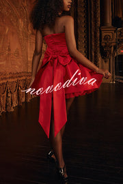 Stylish Sleeveless Off-shoulder Elegant Large Bow Mini Dress