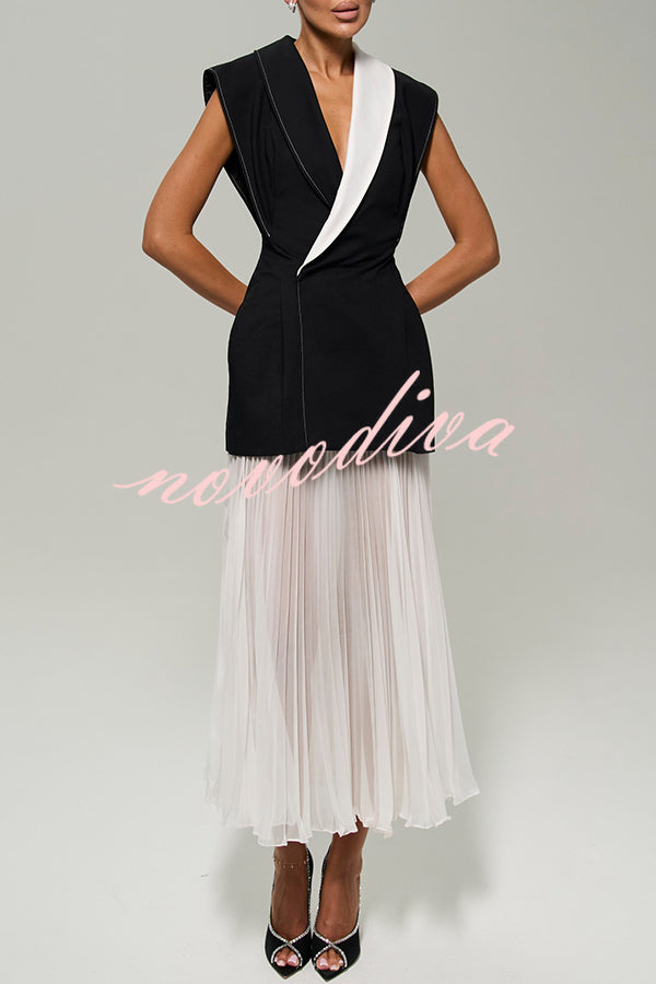Modern Day Chiffon Pleated High Rise A-line Midi Skirt