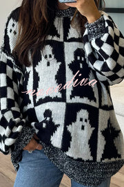 Halloween Casual Loose Crew Neck Sweater