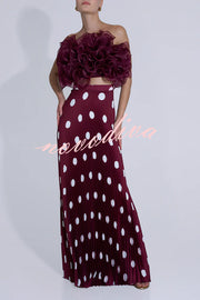 Eye-catching Organza Multi-layer Petal Ruffles Details Strapless Tank