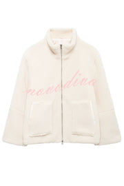 Solid Color Stitching High Collar Long Sleeve Loose Pocket Woolen Coat