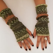 Christmas print half finger gloves