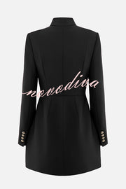 Elegant Long-sleeved Hollowed-out Button-down Slim-fit Mini Dress