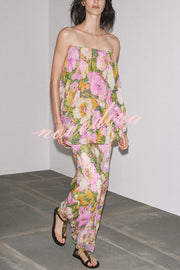 Floral Print Off-the-shoulder Irregular Loose Maxi Dress