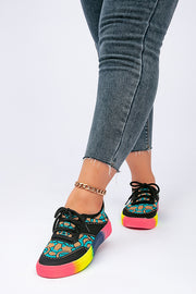Fashionable Rainbow Bottom Sports Flat Casual Shoes