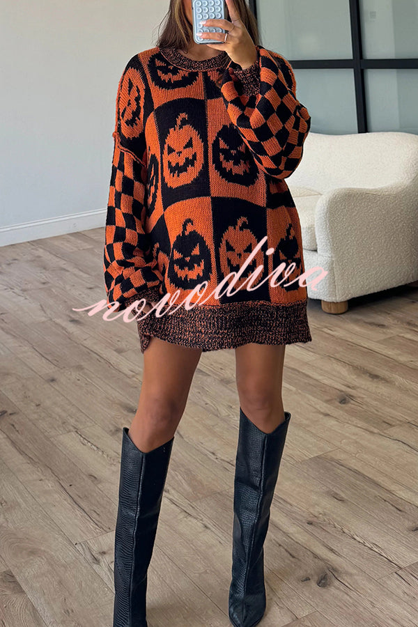 Halloween Casual Loose Crew Neck Sweater