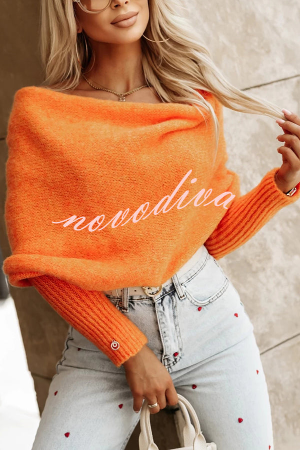 Warm in Two Ways Knit Off Shoulder Relaxed Poncho Sweater