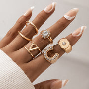 Adjustable Personality Ring with Irregular Geometric Opening