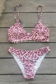 Leopard Print Sexy Stretch Two-piece Bikini Swimsuit