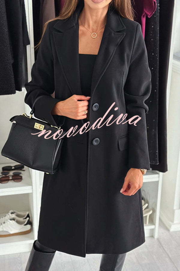 Fashionable Casual Lapel Long Sleeve Single Breasted Loose Coat