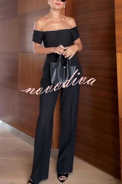 Solid Color Casual Pocket Straight Pants