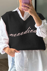Solid Color V-neck Sleeveless Casual Loose Vest