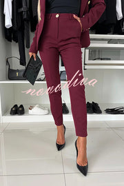 Feeling of Confidence High Rise Pocketed Tapered Pants