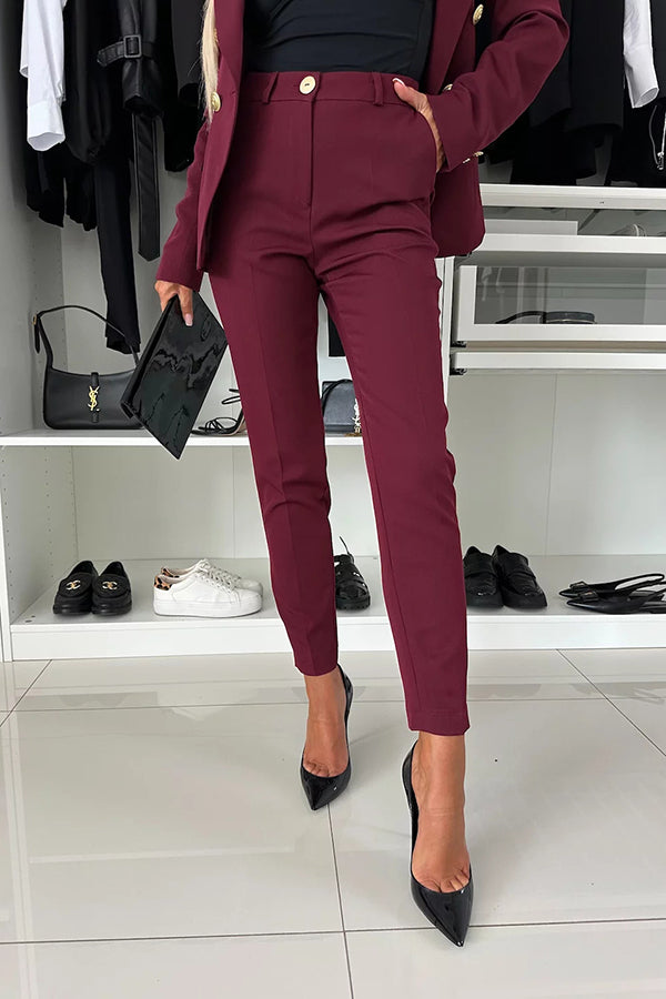 Feeling of Confidence High Rise Pocketed Tapered Pants