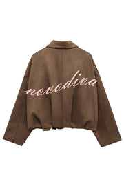 Fashion Lapel Long-sleeved Casual Bomber Jacket