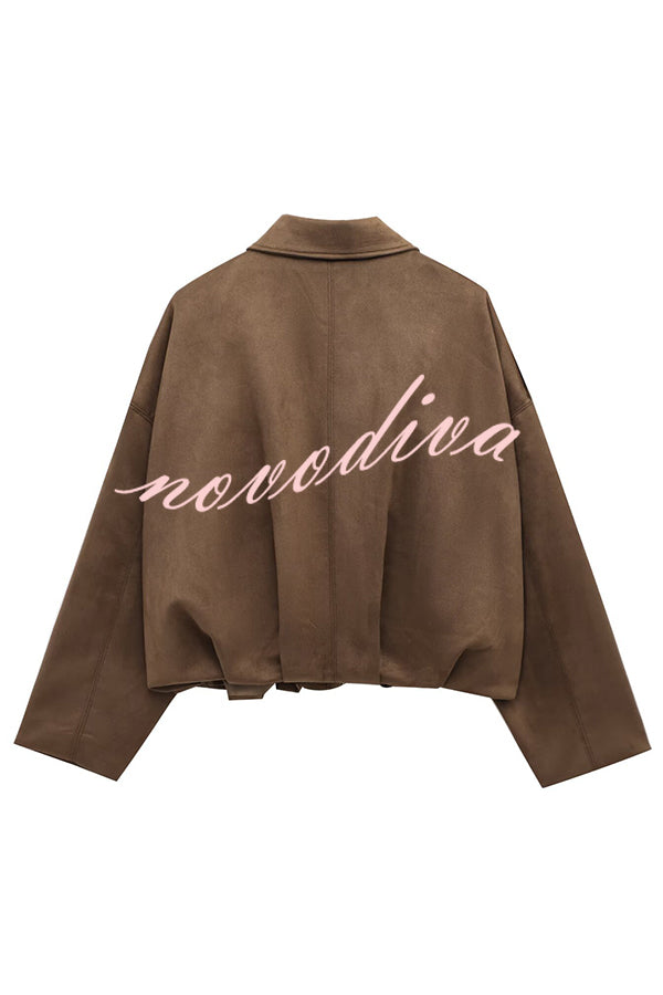 Fashion Lapel Long-sleeved Casual Bomber Jacket