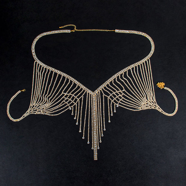 Sexy Backless Handmade Rhinestone Bra