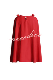 Dear Me Bow Detail Cape Pocket H-line Mini Dress