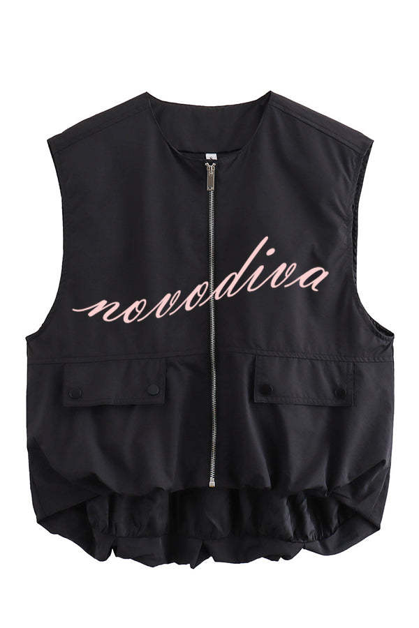 Fashionable Loose Sleeveless Pocket Casual Vest