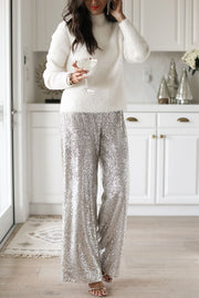 Special Treat Sequin High Rise Wide Leg Party Pants