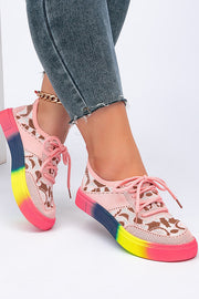 Fashionable Rainbow Bottom Sports Flat Casual Shoes