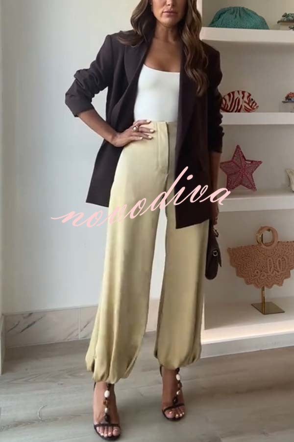 City Phantom Button Up Long Sleeve Lapel Loose Blazer