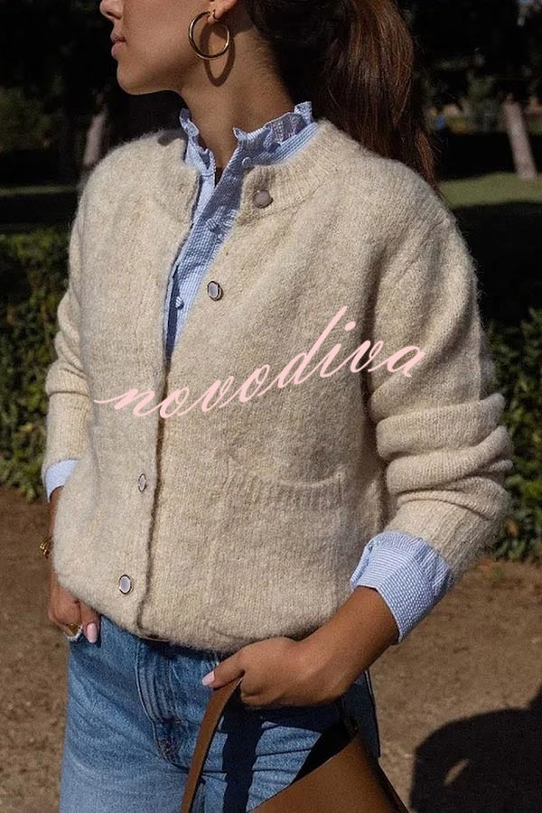 Falling for You Knit Long Sleeve Pocket Relaxed Cardigan