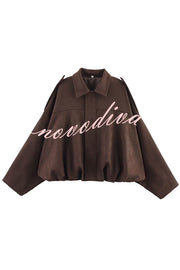 Fashion Lapel Long-sleeved Casual Bomber Jacket