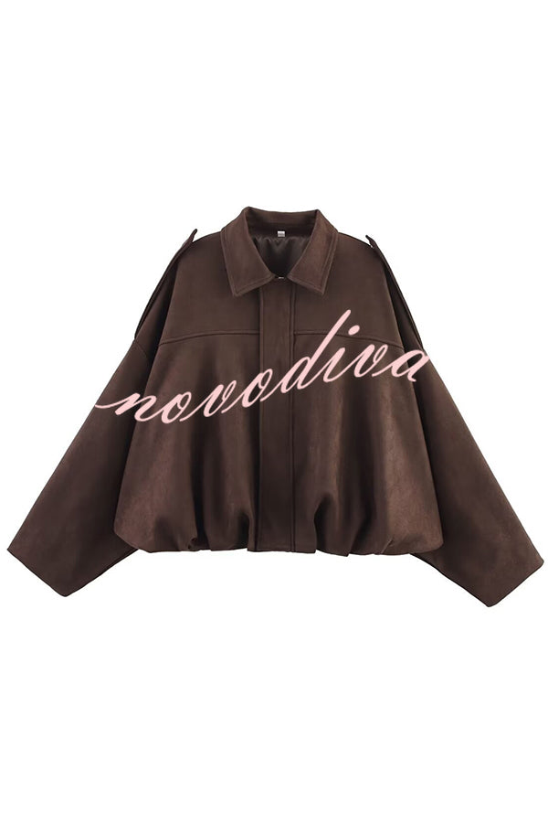 Fashion Lapel Long-sleeved Casual Bomber Jacket