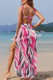 Unique Printed Loose High Waist Split Beach Pants