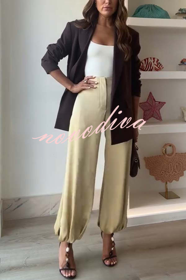 City Phantom Satin High Rise Pocket Aladdin Bloomers Pants