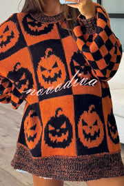 Halloween Casual Loose Crew Neck Sweater