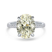 Yellow Stone Radiant Cut Engagement Ring in Sterling Silver